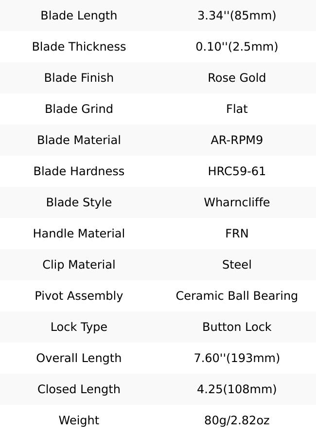 CJRB Pyrite-Light J1945-RGY AR-RPM9 Steel Rose Gold Blade and FRN Light Grey Handle, Folding Tool Knives for Everyday Carry, Camping and FathersDayGift fathersdaygift CJRB Pyrite-Light J1945-RGY AR-RPM9 Steel Rose Gold Blade and FRN Light Grey Handle, Folding Tool Knives for Everyday Carry, Camping and FathersDayGift fathersdaygift