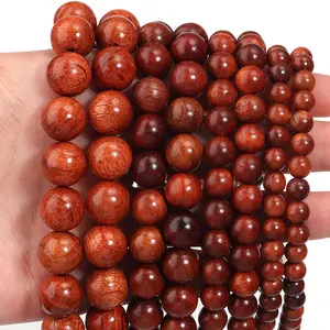 1 strand Burmese Rosewood Wooden Beads Loose Spacer Beads Natural Round Wood Beads For DIY Vintage Jewelry Making Accessories