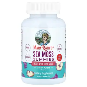 MaryRuth's Sea Moss Gummies, Green Apple, 60 Gummies (25 mg per Gummy)