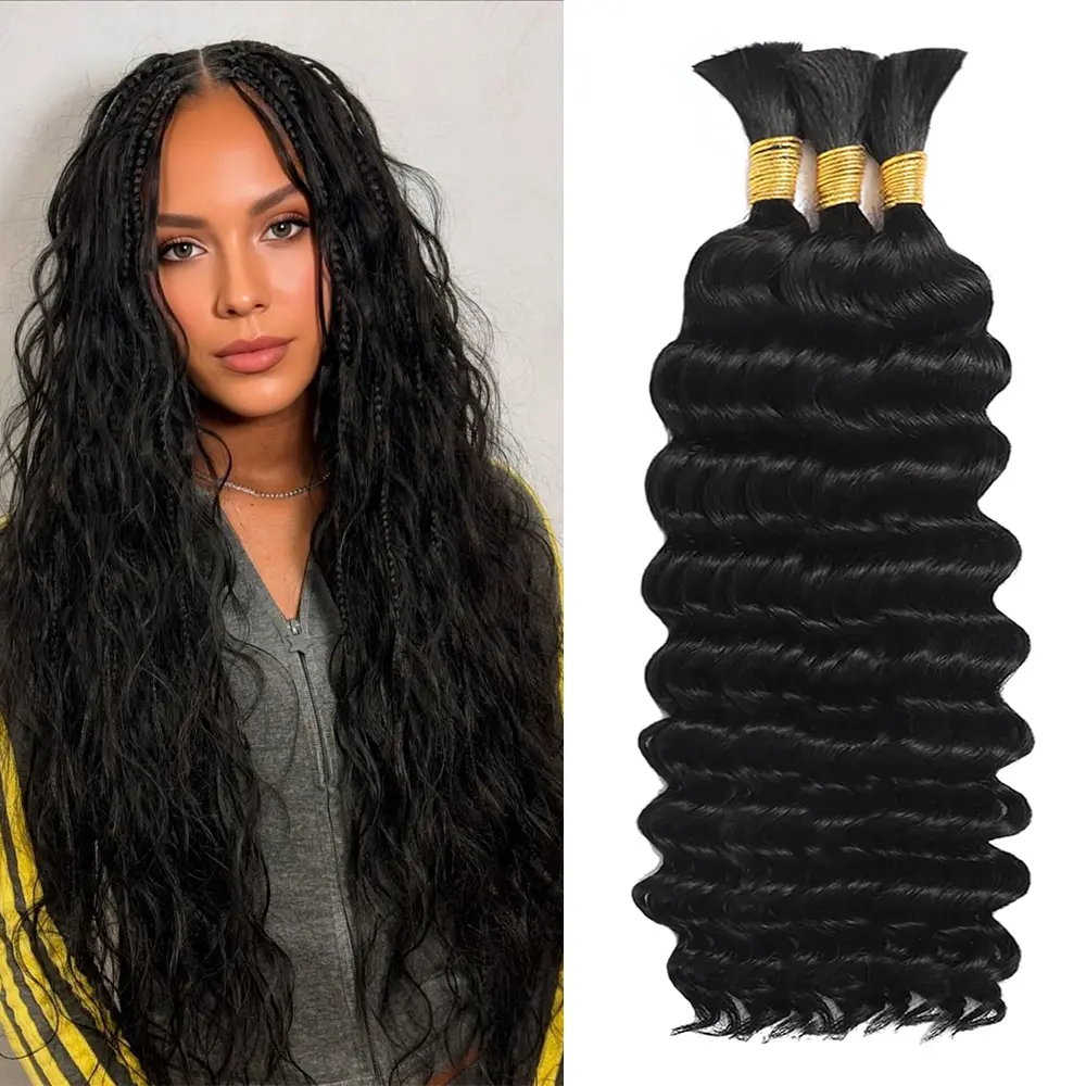 SeraphicWig Bulk Human Braiding Hair, Blonde Body Wave with Natural Texture for Boho Braids, Back to School Essential (Shades: 1B, 27/30/613, 4/27/30) tape weft
