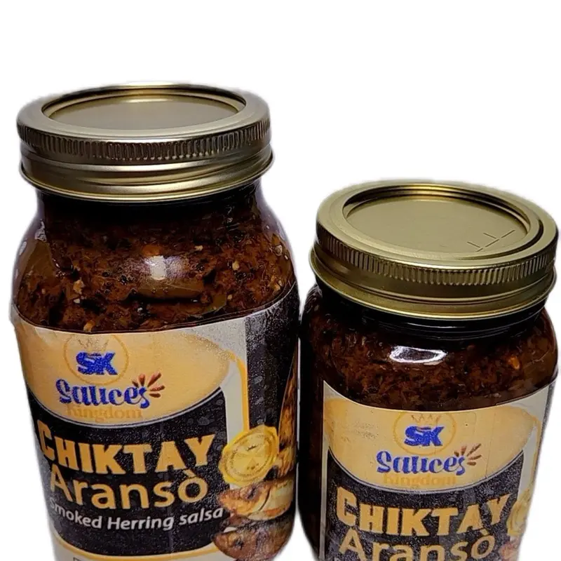 Nana's Chicktay Aransò Smoked Herring Salsa with Onions Garlic Habaneros Carrots Bell Peppers Sea Salt Black Pepper Olive Oil Good with Chips Fried Plantains and More