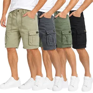 Clean Gent men’s solid-color cargo shorts with flap pockets, suitable for everyday outdoor wear and summer street style; recommended Father’s Day gift