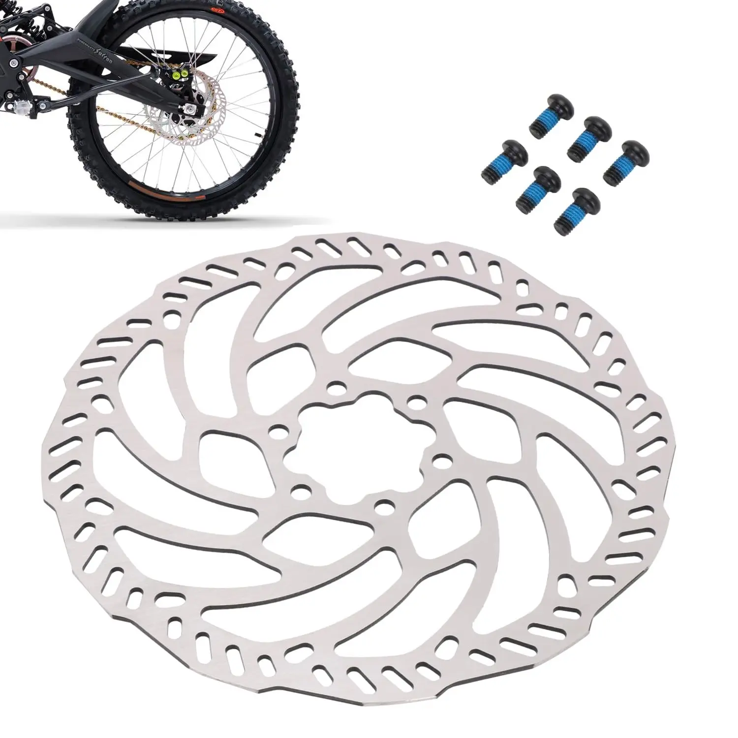 Brake Rotor for Segway X260 X160  Stainless Steel for Surron Light Bee X S Stainless Steel High Hardness Excellent Friction Resistance and Excellent Bending Resistance Clean Electric Dirt Bike Brake Disc Rotor Rear Motorcycle, Breathable Structure, Multip