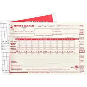 Driver Daily Log Book with Simplified Driver  Inspection Report  Daily Recap - Book Format, 2-Ply with Carbon, 8.5" x 5.5", 31 Sets of Forms Per Book -     Associates