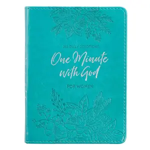 One-Minute With God For Women 365 Daily Devotions Teal Faux Leather Flexcover Gift Book Devotional