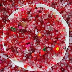 High-end colored glass beads, mixed glass beads; fashionable transparent rainbow glass beads; DIY jewelry accessories, mixed glass beads.