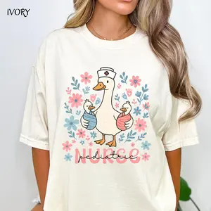 Pediatric Nurse T-Shirt - Silly Goose Cute Fun Medical Design, Nurse Appreciation Gift For Healthcare Workers, Silly Goose On The Loose