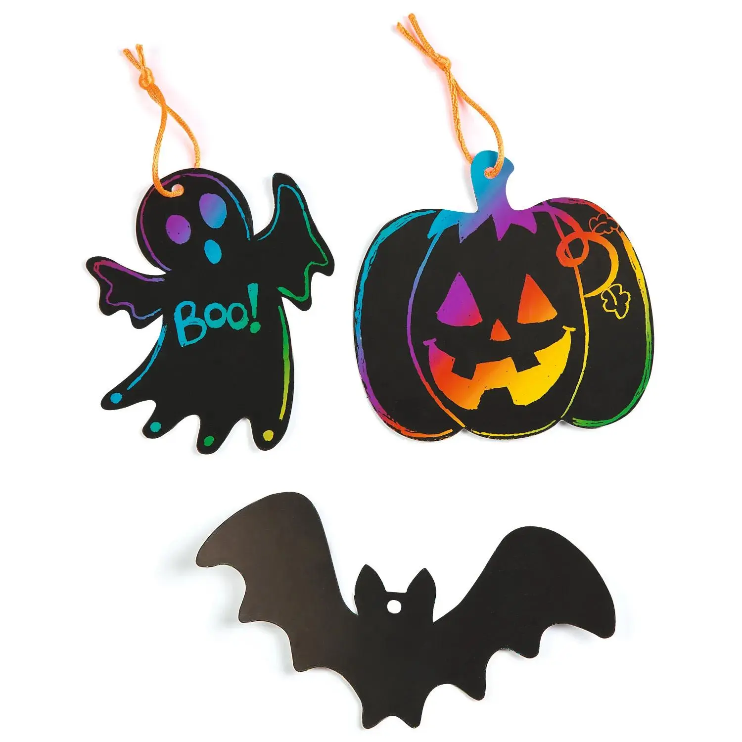 4 1/2" x 4" Bulk 50 Pc. Magic Color Scratch Halloween Ornaments