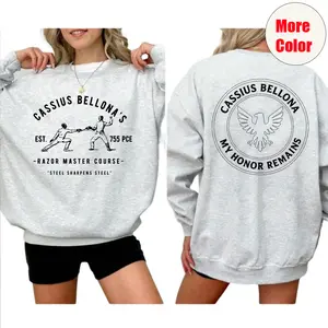 Cassius Bellona, Cassius Razor Trainer My Honor Remains T-Shirt, Sweatshirt – Red Rising Merch for Howlers, Unisex Book Lover Pullover, Classic Cotton Fan Gift