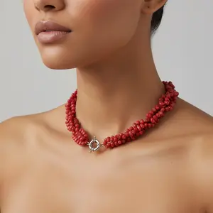 Bamboo Coral Necklace - Handcrafted - QueLindo