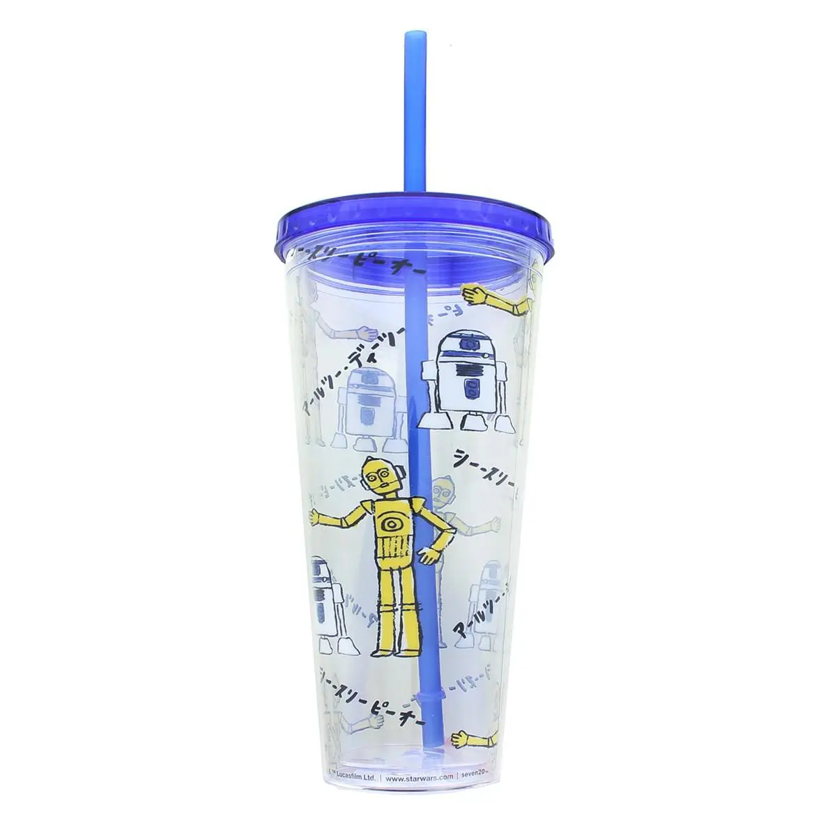 Star Wars Kanji Characters R2D2-C3PO Collectible Cup - Reusable Round Plastic Tumbler, Hand Wash Compatible Collectible Drinkware
