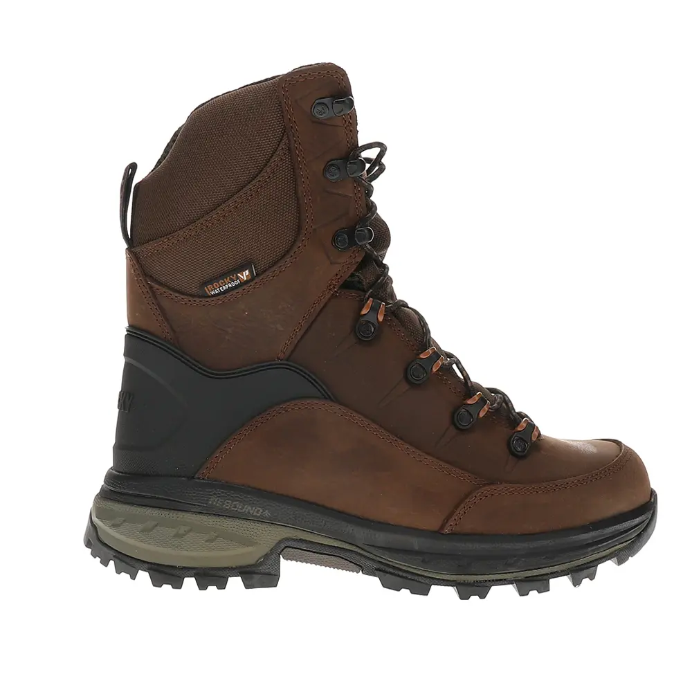 Rocky Mens Grizzly Insulated Round Toe Lace Up Casual Boots Mid Calf - Brown