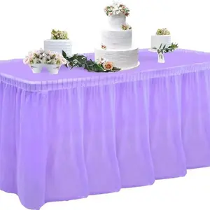 Elegant polyester spandex party tablecloths with thickened fabric that is not translucent, and anti-wrinkle and wear-resistant table skirts - suitable for weddings, birthdays, bathing and other party events