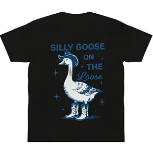 Silly Goose Shirt Silly Goose On The Loose Cowgirl  Western Tee Funny Graphic Tee 90s Aes graphic Shirt y2k fashion Streetwear Top Trending Lover Gift