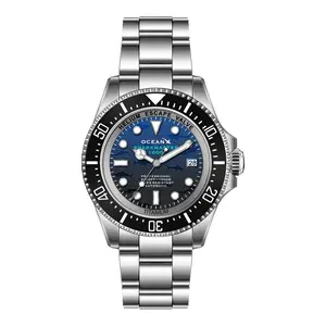 OceanX Sharkmaster 1000 Titanium 44mm Auto NH35 WR1000 Bezel Black SMTi1012