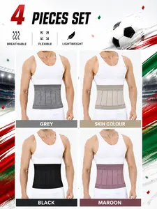 Men's Breathable High-Elasticity Compression Waist Trainer Belt -Sporty Design for Posture Support & Tummy Control, Adjustable Fit,Moisture-Wicking Fabric, Hand Washable, Gym & Casual Wear, WaistTrainer Tummy Control