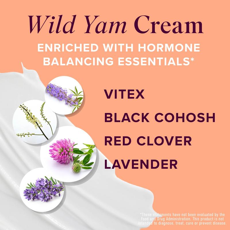 SM Nutrition Wild Yam Cream for Women's Balance 3450mg Herbal Menopause & PMS Support Estrogen & Progesterone Free 4 Oz Gentle Moisturizer with Lavender Scent