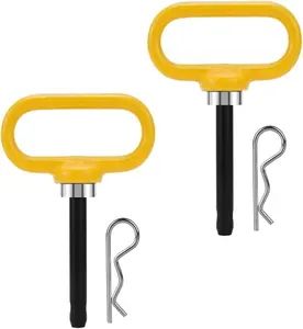 2 count 1/2 inch  Trailer Hitch Pin and Clip Tow Hitch Pin Pin Heavy Duty Lawn Mower Hitch for , Towing, Lawn Mower, Golf Cart and ATV, Heavy Duty Gate Pin
