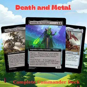 MTG Commander Deck: Death and Metal MTG Proxy 100 Cards – Artifact Graveyard Theme – Dark Industrial Build, MTG Custom Commander Deck | Playtest EDH Set | Gift for TCG Players & Collectors
