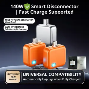 HEXBII 140W Physical-Disconnect Battery Guard - Auto & Self-Eject Charger, Smart Auto-Stop Charging Accessory for Smartphones, Laptops, Tablets | Mobile & Tech Accessories