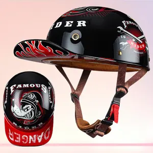 Retro Harley Baseball Style Half Helmet Unisex Summer Safety Headgear for Electric Motorcycle
