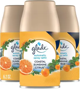 Automatic Spray Refill, Air Freshener for Home and Bathroom, Coastal Sunshine Citrus, 6.2 Oz, 3 Count