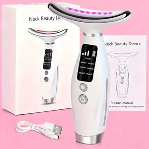 Facial neck massager, anti-wrapping facial massager, 7 modes, rechargeable USB facial lifting anti-aging device, perfect gift for Mother's Day, ideal for 10 holidays