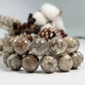 Natural Maifanite Jasper Gemstone Smooth Round Loose Beads For DIY Jewelry Making Desig Handmade Crafts Bracelet, Necklace, Earrings AAA Quality 15.5 Inches Long, Semi Precious Stone, Spacer beads