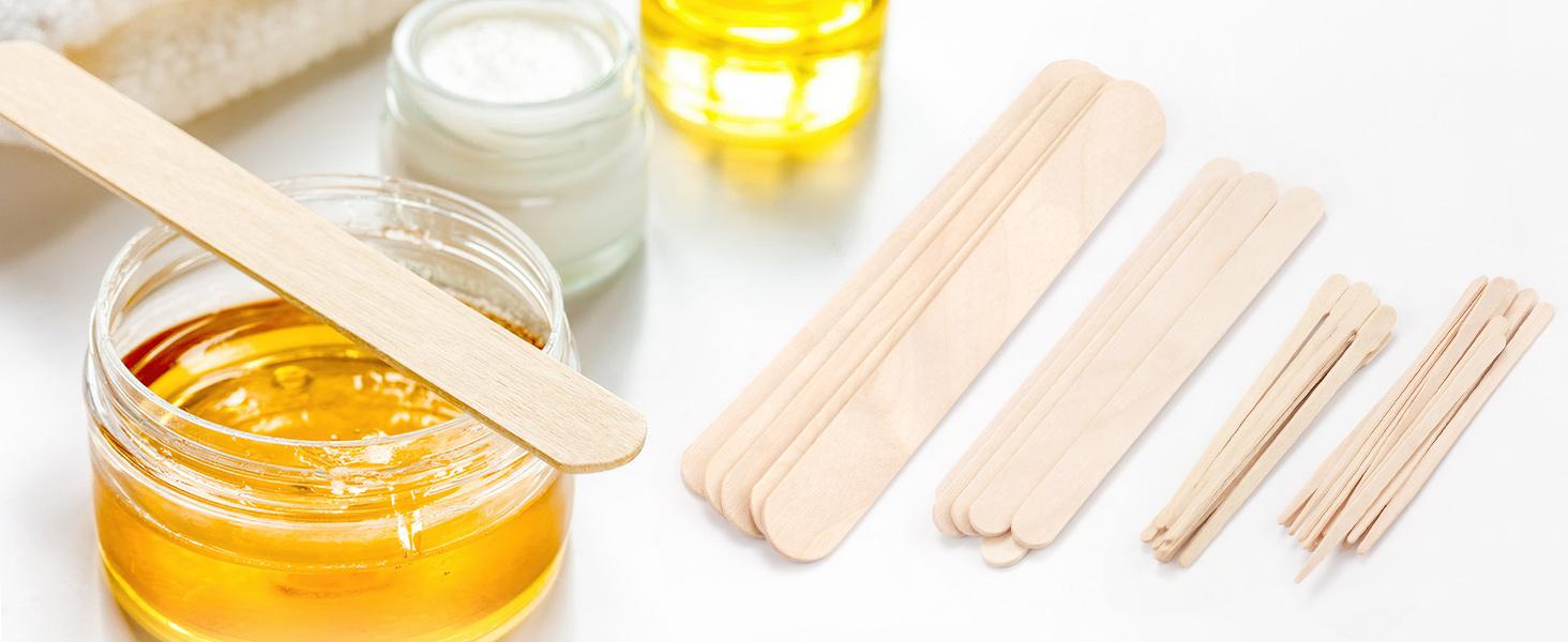 4 Style 500 Pcs Waxing Sticks Assorted Wax Applicator Sticks For Body Legs Face With Small Medium Large Sizes Wood Popsicle Sticks For Waxing Or Wood Craft Sticks