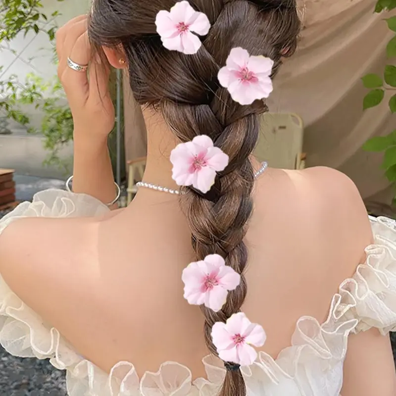 Cute Flower Decor Hair Clip, Boho Style Hair Accessories for Women & Girls, Minimalist Headwear Suitable for Any Hairstyle, Flower Hair Clips, Decorative Hair Clips, Hair Clip Set