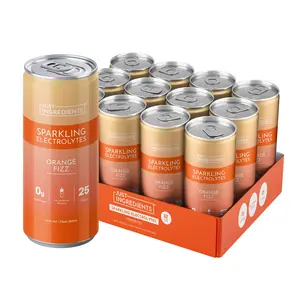 Just Ingredients - Orange Fizz Sparkling Electrolytes (12 Pack) - Real Food Ingredient Hydration Drink