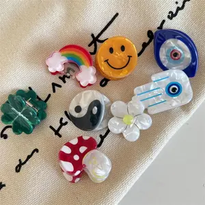 Mini Acrylic Hair Claw Clip | Cute Tai Chi Eye Grab Clips for Women & Girls