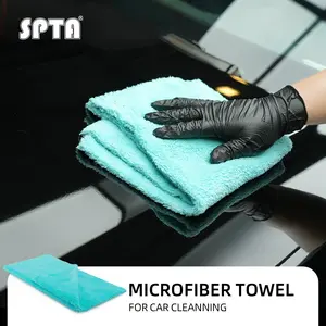 SPTA Super Plush Microfiber Detailing Towel, 1PC Teal Blue 420GSM Microfiber Drying Towel Car Wash Drying Towel ,70/30 Blend Professional Edgeless Towel for Car Washing Scratch-Free,Lint-Free,Swirl-Free