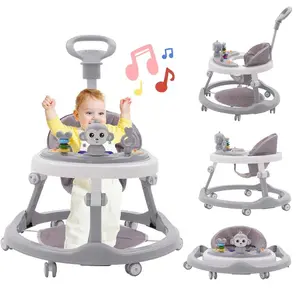 Baby Walker 3 In1 Multifunction Anti-Rollover Toddler Walker With Wheels Brake Push Handle Removable Table For Boys Girls Baby