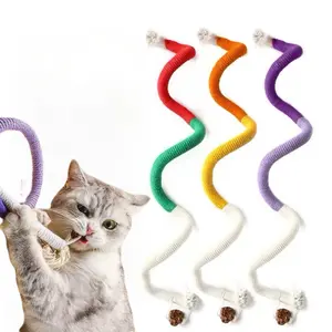 Set of 3 Cat Chew Toys Clean Teeth Interactive Pet Toy Cotton Rope Stick Multi-color Durable Design for Self-Entertainment