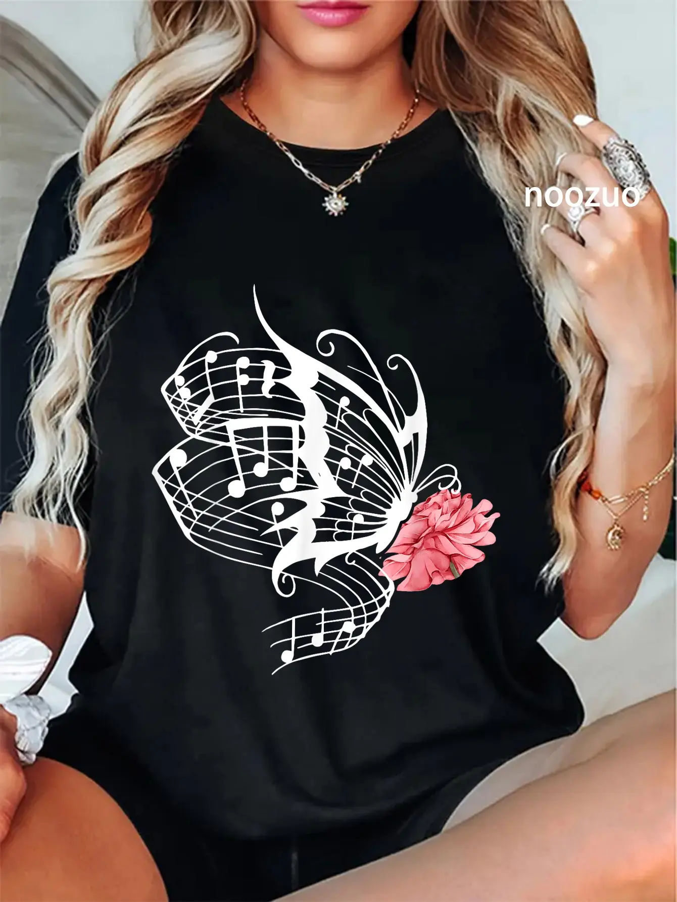 100% Cotton Music Butterfly Music Note Music Teacher Lover T-Shirt