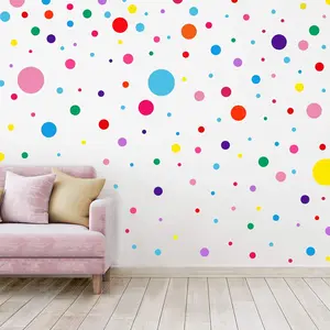 264 Pieces Polka Dot Wall Decals Circle Wall Sticker Kids Vinyl Peel and Stick Colorful Removable for Nursery Classroom Bedroom Playroom Living Room Decor(12 Colors)