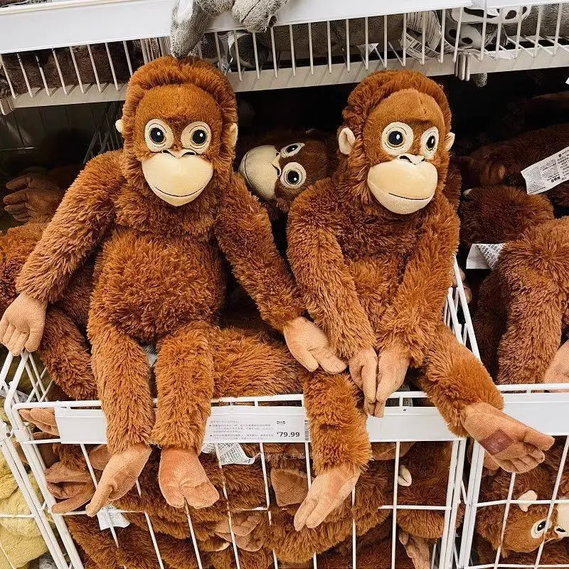 66cm Giant Orangutan Plush, Soft Stuffed Jungle Animal Toy, Soft Cuddly Gift, Huggable Realistic Toy for Kids & Pet Play, Soft Huggable
