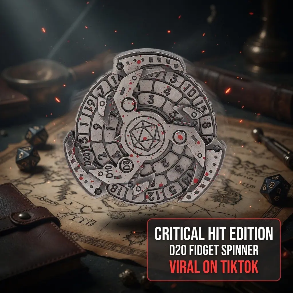 7-in-1 Viral Mechanical Gear Spinning Dice Fidget Spinner, Stress Relief Toy for Gamers & Tabletop Games