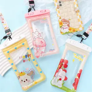 Cute Cartoon Pattern Waterproof Phone Pouch, Touch Screen Protective Phone Case, Floating Swimming Equipment for Outdoor Swimming