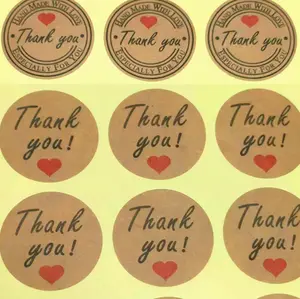 Round self-adhesive labels for sealing baking paper boxes and gift boxes