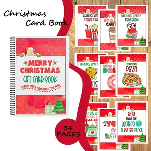 Christmas Gift Card Holder Book & Greeting Card Journal - 34-Page Spiral Notebook, Planner Featuring Classic Santa Claus Design, Perfect for Storing Gift Cards, Money & Holiday Notes, Keepsake Log to Spread Cheer, Ideal Secret Santa & Stocking Stuffer Gif