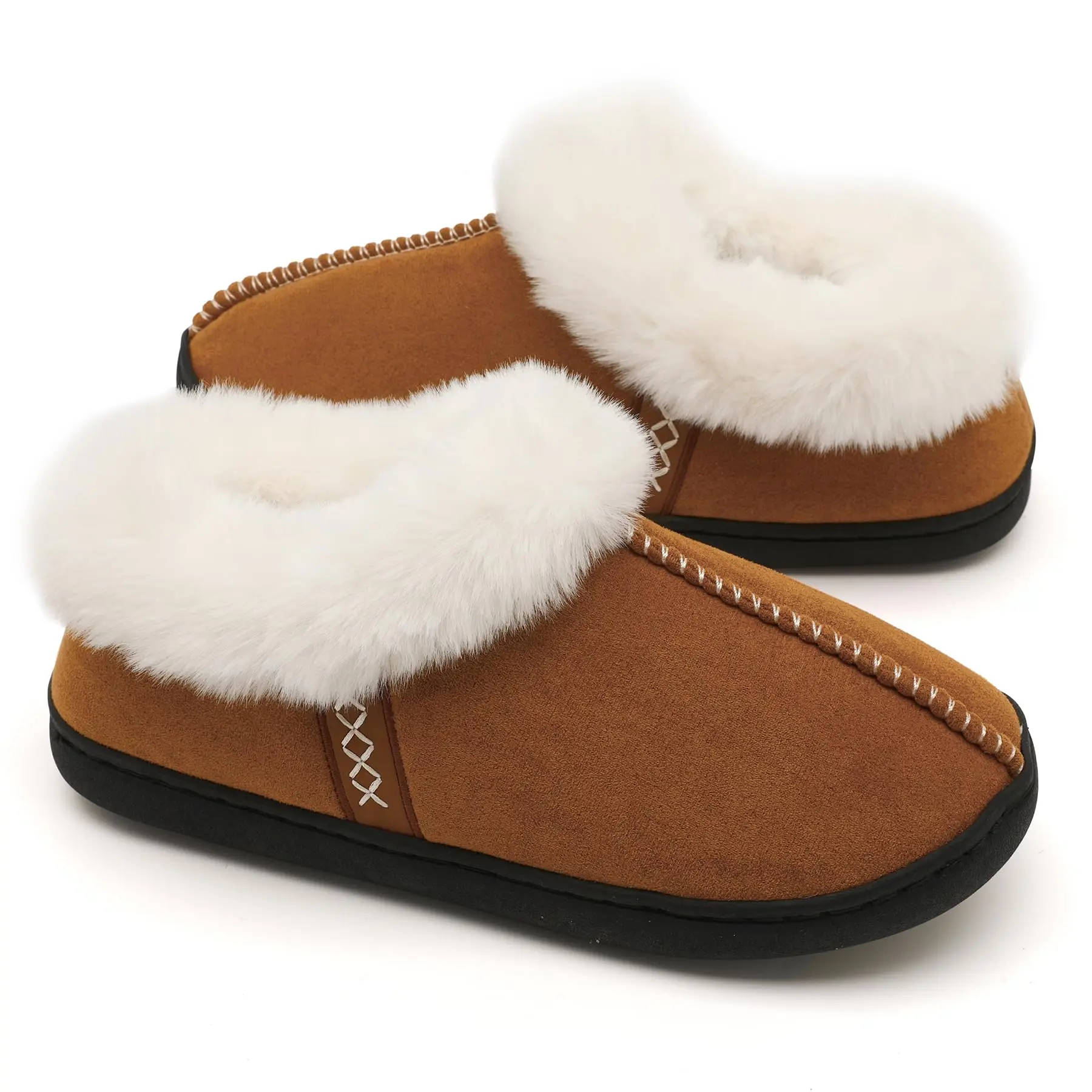 Women's slippers Women's fluffy slippers Men's slippers Memory cotton plus fluffy Comfortable non-slip warm fluffy slippers Indoor outdoor winter slippers