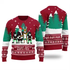 Funny Straight Outta North Pole Christmas Sweater – Ugly Xmas Pullover for Men & Women | Holiday Party Outfit & Funny Gift