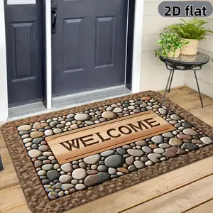 Welcome Doormat Pebble Patterned Absorbent and Non Slip This entrance mat offers a secure non slip grip and a comfortable feel underfoot it is fully washable and machine washable High Absorbency