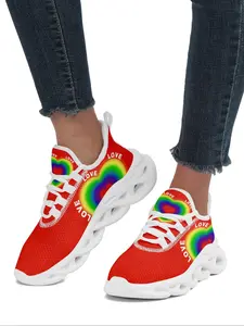 Men's Rainbow Pride Running Shoes, Breathable and Comfortable for Running and Walking, All-Match Casual Round Toe Shoes for Daily Wear
