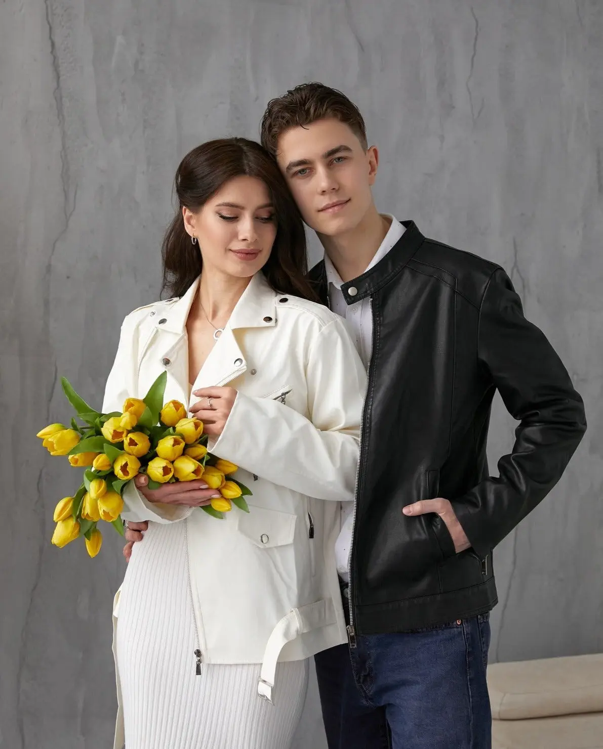 Mr and Mrs Custom Faux Leather Wedding Jackets