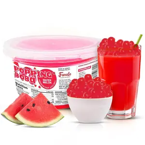 Fanale Watermelon Popping Boba Pearls Vegan Non GMO Gluten Free Fat Free Ideal for Bubble Tea Smoothies Ice Cream Desserts and Beverages