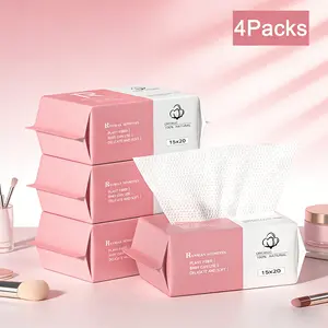 Disposable Face Towels, 1/2/4 Counts  Soft Dry Wipes Facial Cloths, Facial Tissue for Sensitive Skin, Extra Soft Makeup Remover Dry Wipes