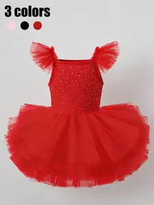 Elegant Sequined Mesh Party Dress for Girls, Fashionable Comfort Design, Perfect for Special Occasions, Knee Length, Casual Style, All Seasons, Tulle Strap Dress